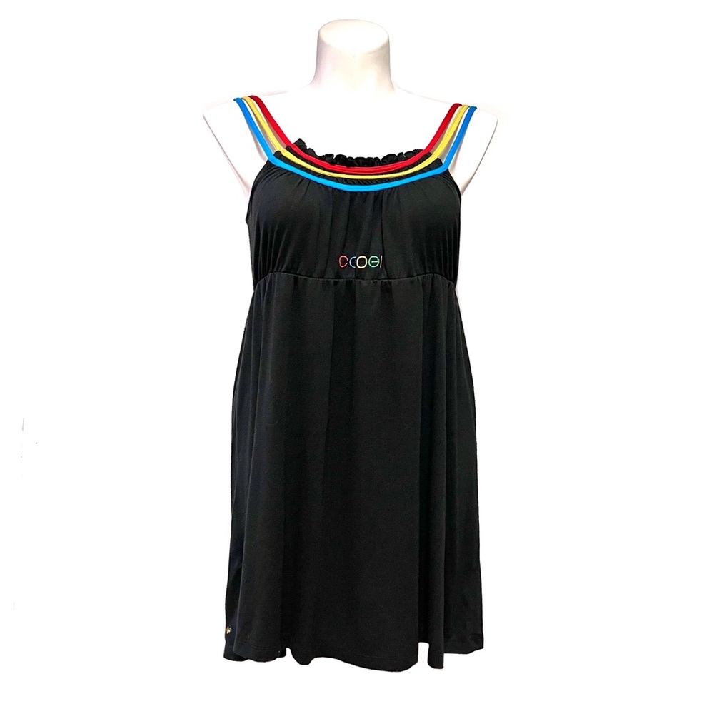 COOGI Women’s Y2K Swimsuit Coverup Dress Plus Size 1X Colorful Embroidery